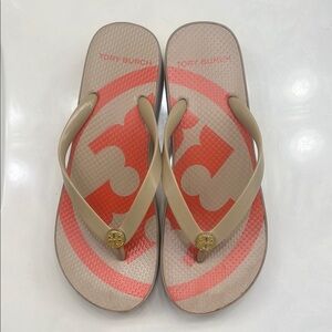 Tory Burch Tan Flip Flops